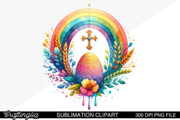 Download Boho Easter Rainbow Clipart Sublimation - Premium Bundle